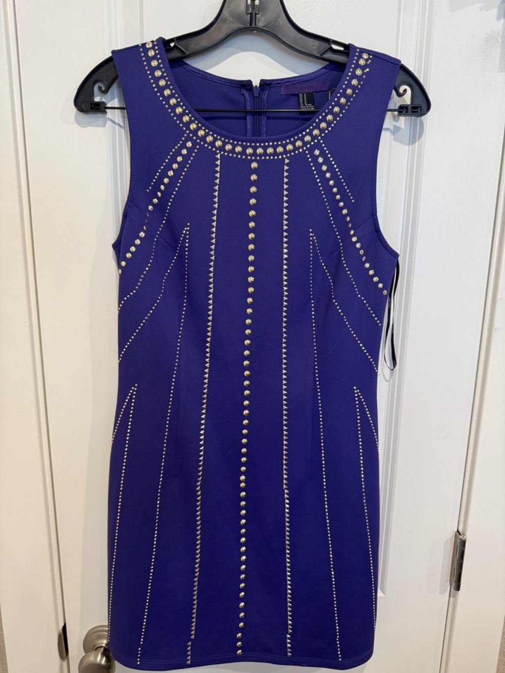 Forever 21 Sleeveless Studded Bodycon Dress - Purple Size M